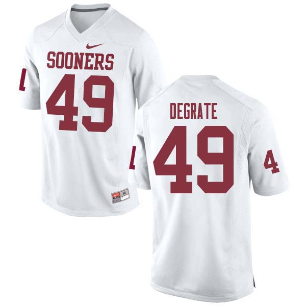 Men #49 Travis DeGrate Oklahoma Sooners College Football Jerseys Sale-White - Click Image to Close